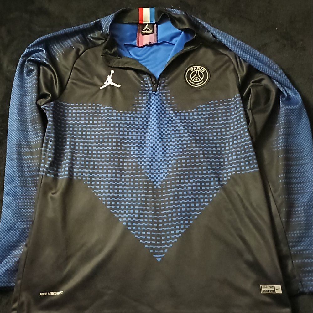 Jordan Paris St Germain Long Sleeve 1/4 Zip Warm Up Jacket Mens Size Large